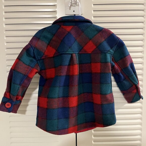 Hanna Andersson 3T Red And Blue Plaid Shacket - Picture 4 of 4